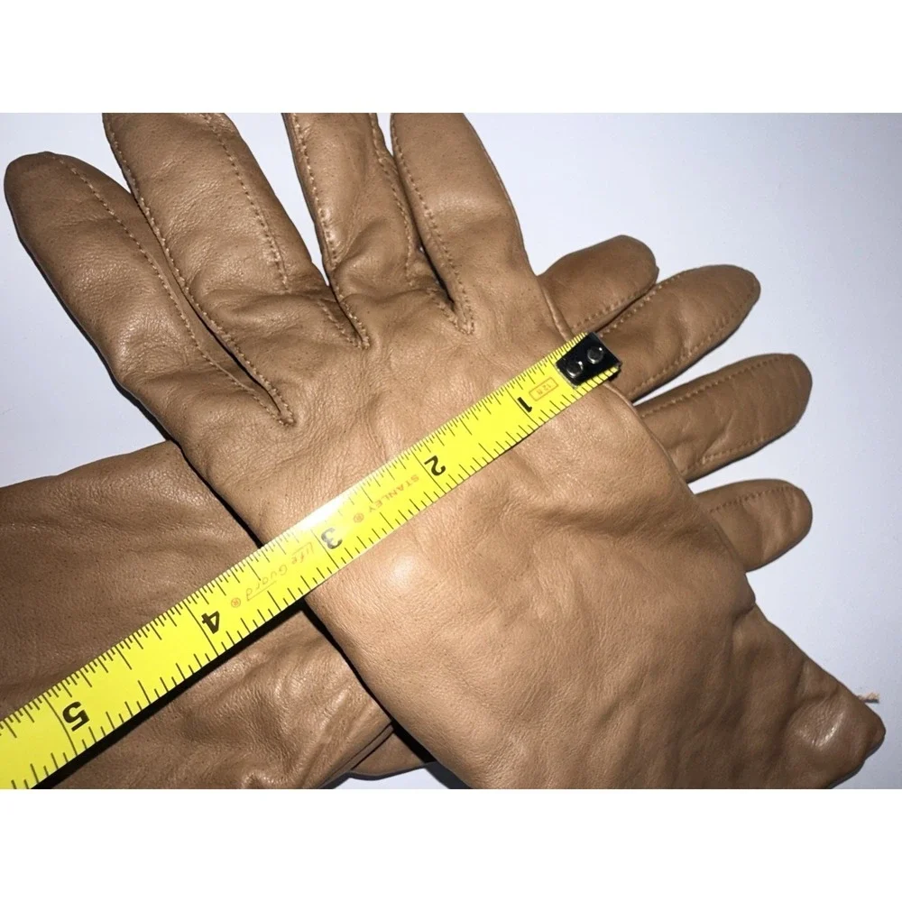 Lord & Taylor Cashmere Lined Dark Brown Leather Gloves Size 7 1/2 Driving 1